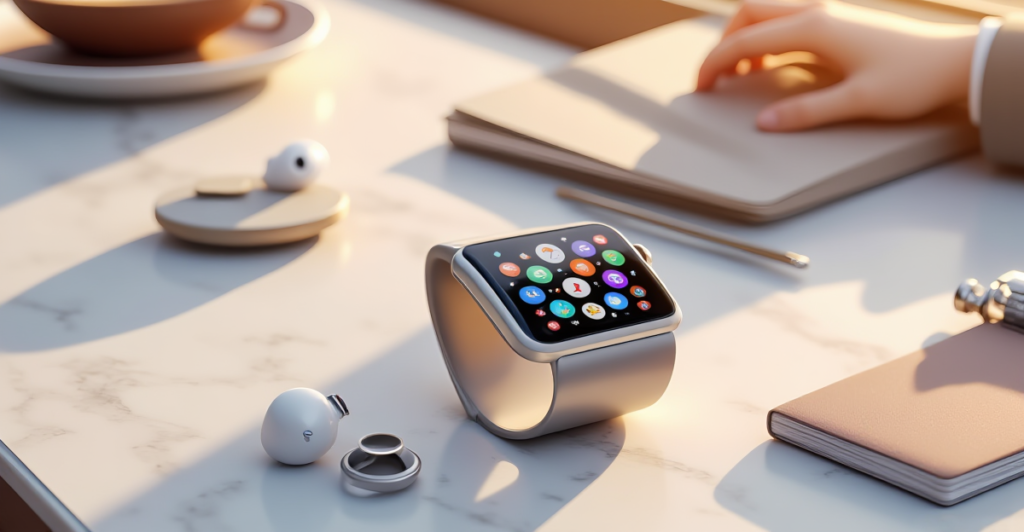 Close-up of a sleek smart watch being tested for daily functionality and features in everyday settings.